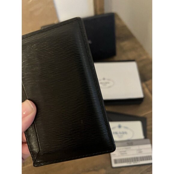 Prada Wallet Card Holder 100% Genuine In Black Saffiano Leather - Picture 7 of 7